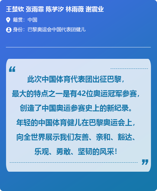 王楚欽 張雨霏 陳芋汐 林雨薇 謝震業